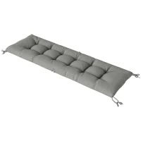 Outsunny Almofada para Banco Exterior com Alças de Fixação Proteção UV50+ Recuperação Lenta Interior Exterior 198x65x13 cm Cinzento(m-11)