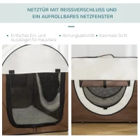 PawHut Hundebox faltbare Hundetransportbox Haustierrucksack mit Kissen Reisetasche Transportbox für Tier wasserdicht Oxfordstoff Kaffee 81 x 56 x 66 cm(m-5)