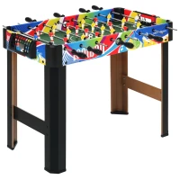 HOMCOM Masa de Fotbal cu 2 Tabele de Scor, din Lemn, Oțel Inoxidabil și Plastic, 86,5x43,5x63 cm, Multicolor(m-11)