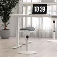 HOMCOM Scaun ergonomic și căptușit, reglabil pe înălțime, cu înclinare de 5°, 41.5x41.5x51.5-71.5 cm, gri(m-10)