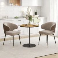 HOMCOM Runder Esstisch, Eichenholzoptik, kompaktes Design, für 2-4 Personen, Eiche(m-10)