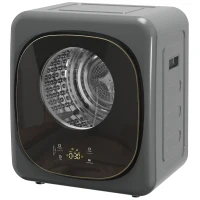 HOMCOM 4 kg Wäschetrockner, kompaktes Design, 5 Modi, Timer, Grau+Schwarz(m-11)