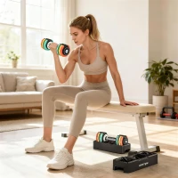 SPORTNOW Verstellbare Hantel Set, 1-5 kg Hanteln mit Schnelleinstellung Ablagefach, rutschfest Griff Platzsparend(m-9)
