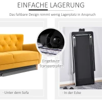 HOMCOM Elektrisches Laufband mit LED-Display Faltbares Fitnessgerät 1-12 Km/h Stahl Schwarz+Silber 134 x 66 x 107 cm(m-6)