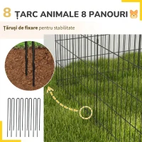 PawHut Padoc pentru Animale – 8 Panouri Metalice 76×61 cm(m-6)