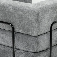 HOMCOM Canapé Convertible 3 Places Compressé 5 en 1, Canapé-Lit en Chenille 205cm, Assise Profonde, 2 Coussins, Gris(m-12)