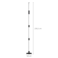 HOMCOM LED-Stehlampe, Standfußlampe mit Fernbedienung und verschiedenen Farben, Timer, App, Musik-Synchronisation, Dunkelgrau(m-3)