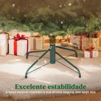 HOMCOM Árvore de Natal Artificial 210 cm com 2322 Ramos Densos Suporte Metálico Dobrável para Interior Verde(m-8)