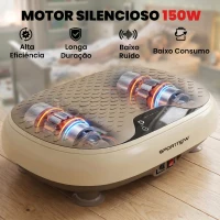 SPORTNOW Plataforma Vibratória com 20 Níveis de Velocidade 3 Programas Ecrã LED Controlo Remoto 46x33x13,5 cm Bege(m-4)