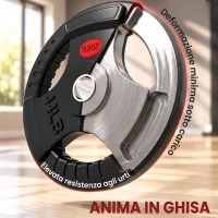 SPORTNOW Set di Dischi Pesi 20 kg con Foro da 5 cm e 3 Impugnature, Acciaio con Rivestimento in Plastica, Nero(m-6)