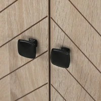 HOMCOM Aparador com Desenho Zig-Zag com Prateleiras Ajustáveis Pés de Aço para Cozinha Entrada Quarto 108x40x80 cm Madeira(m-10)