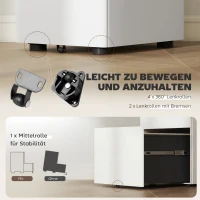 Vinsetto Rollcontainer mit 3 Schubladen mobiler Aktenschrank mit Rollen abschließbar Büroschrank mit Hängeregistratur Stiftfach, Bürocontainer für Büro, Homeoffice, 39 x 48 x 59 cm Weiß(m-6)