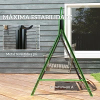 Outsunny Suporte para Baloiço de Metal Estrutura de Baloiço Resistente com Pés em Forma de A Carga 220 kg  172x126x170 cm Bronze(m-5)
