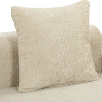 HOMCOM Canapé-Lit Pliable 245 cm, Canapé Compressé 3 Places Modulaire en Chenille avec Assise large, 3 Coussins, Beige(m-14)