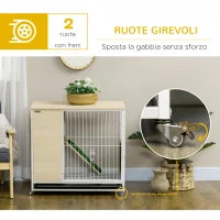 PawHut Gabbia per Conigli con Serbatoio d'Acqua e Vassoio Estraibile, in Truciolato, Acciaio e PVC, 78x52.5x76.5 cm(m-7)