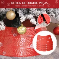 HOMCOM Saia Metálica Impermeável para Árvore de Natal 66x66x23 cm Vermelho(m-6)