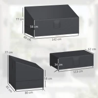 Outsunny Huse pentru Mobilier de Grădină 4 Piese, Impermeabile, Negru(m-3)