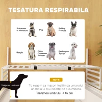 PawHut Barieră din lemn autoportantă și extensibilă pentru câini mici și medii, 102-183x57x70 cm, alb(m-7)