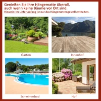 Outsunny Hängemattengestell für Hängematte Hängemattenständer mit Haken Garten Strand Metall 280 x 120 x 110 cm bis 120KG(m-6)