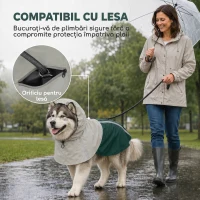 PawHut Impermeabil pentru Câini de Talie Foarte Mare, cu Glugă, Orificiu pentru Lesă și Benzi Reflectorizante, Verde(m-7)