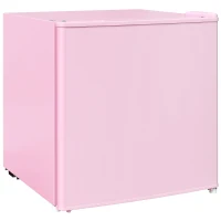 HOMCOM Tischgefrierschrank mit 35 Liter Kapazität, kleiner Gefrierschrank mit umkehrbarer Tür, Rosa(m-1)