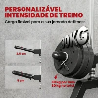 SPORTNOW Máquina de Polia Alta e Baixa de Parede Ajustável com 16 Posições e Barra para Puxadas para Ginásio em Casa(m-6)