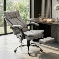 Vinsetto Cadeira de Escritório com 6 Pontos de Massagem Giratória Encosto Reclinável 135º Função de Aquecimento 62x67x113-120 cm Cinza(m-4)