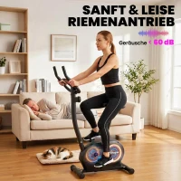 SPORTNOW Heimtrainer Fahrrad Höhenverstellbar Hometrainer mit APP Magnetwiderstand LCD-Monitor Pulssensoren Handyhalterung(m-6)