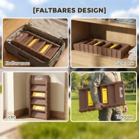 PawHut Hunderampe Auto klappbar Hundetreppe mit 10 Stufen Rutschfester Oberfläche, 154x40cm ür mittelgröße Hunde bis 25kg(m-6)