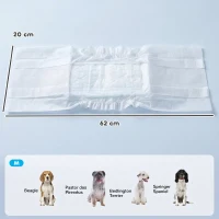 PawHut Fraldas Descartáveis para Cães Machos 48 Unidades Super Absorventes Antifugas para Cães Tamanho M(m-3)