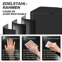 HOMCOM Bidone Immondizia a 3 Sezioni da 20L con Chiusura Silenziosa, in Acciaio Inox e PP, 61.9x36.6x56.7 cm, Nero(m-8)