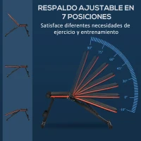 HOMCOM Banco de Pesas Plegable 2 en 1 Banco de Musculación de Acero con Altura Ajustable Respaldo Inclinable en 7 Posiciones para Entrenamiento en Hogar Gimnasio Carga 300 kg 116x43x56-116 cm Negro(m-4)