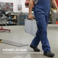 DURHAND Set de 2 cărucioare pentru mutarea mașinilor, din metal antiderapant, cu roți pivotante și blocabile, argintiu(m-6)