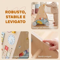 AIYAPLAY Carrello Primi Passi in Legno con Pannello Attività Bifacciale Rimovibile, per Bambini 1-3 Anni(m-7)