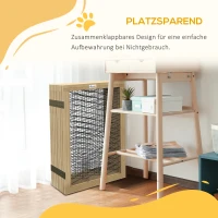 PawHut Hundegitter Treppengitter Absperrgitter, faltbar, Kiefernholz, 375 cm x 44 cm x 70 cm, Natur(m-5)