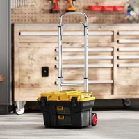 HOMCOM Carro de Transporte Dobrável de Alumínio com Cabo Telescópico Ajustável Carga 90 kg 40x41x108 cm Prateado e Preto(m-10)