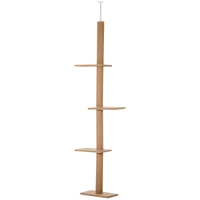 PawHut Stalp de Zgariat pentru Pisici pe 4 Niveluri, Fixare pe Tavan Reglabil, 43x27x228-260cm(m-19)
