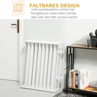 PawHut Welpenauslauf 8-teilig, faltbar 60 x 76 cm Welpenlaufstall mit Tür, Hundegitter für kleine, mittelgroße Hunde, Freigehege für Tür, Kamin, Treppe, Weiß(m-6)