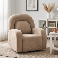 HOMCOM Relaxsessel, 360° Drehbarer Liegesessel mit Wolkenweichem Samtstoff, Breitem Sitz, für Wohnzimmer, Khaki(m-9)