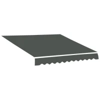 Outsunny Teto de Substituição para Toldo 382x240 cm Lona para Toldo com Dobras Proteção UV Impermeável para Pátio Cinzento(m-1)