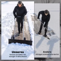 Outsunny Duży pług do śniegu 95 cm extra szeroki aluminiowa łopata z kółkami regulowany i antypoślizgowy uchwyt, kątowy(m-7)