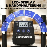 SPORTNOW Crosstrainer für Zuhause Ellipsentrainer mit Bluetooth App-Kompatibilität 8 Widerstandsstufe Schwungrad LCD-Monitor Grau(m-6)