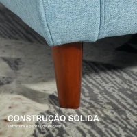 HOMCOM Sofá de 2 Lugares para Sala com Apoio de Braços Almofadas e Assento Acolchoado Capa de Almofada Lavável 140x78x83 cm Azul Claro(m-6)