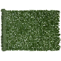 Outsunny Haie Artificiel Brise-Vue décoration Rouleau 3L x 1,5H m Feuillage réaliste Anti-UV Vert foncé(m-11)