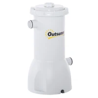 Outsunny Filtro Purificador 4.000L/H para Piscinas de 15.000L com Bolas de Filtro e Mangueiras de Conexão de 30mm Comprimento 100cm Ø21x35cm Cinza(m-10)