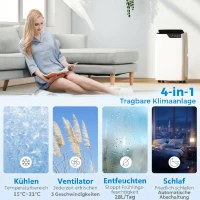 HOMCOM Tragbare Klimaanlage 12000 BTU, Klimagerät mit Kühl-, Entfeuchtungs-, Ventilator- , Schlafmodus, WiFi Sprachsteuerung(m-5)