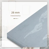 HOMCOM Stampa su Tela 120x90cm per Casa e Ufficio, Tela in Legno di Pino e Inchiostro in Resina Poliuretanica, Grigia e Bianca(m-7)