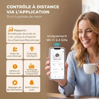 PawHut Litière Chat Autonettoyante 72L, Purification Action, Contrôle par App, Protection de Sécurité, 58,1x47,5x53cm, Blanc(m-4)