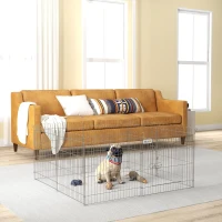 PawHut Vallas para Perros Plegables de 8 Piezas 63x60 cm con 1 Puerta y Marco de Acero para Jardín Patio Plata(m-10)