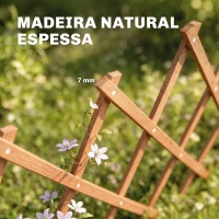 Outsunny Treliça de Jardim em Madeira Extensível Suporte para Plantas Trepadoras Rosas e Videiras 180x60 cm Castanho Claro(m-5)